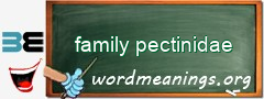 WordMeaning blackboard for family pectinidae